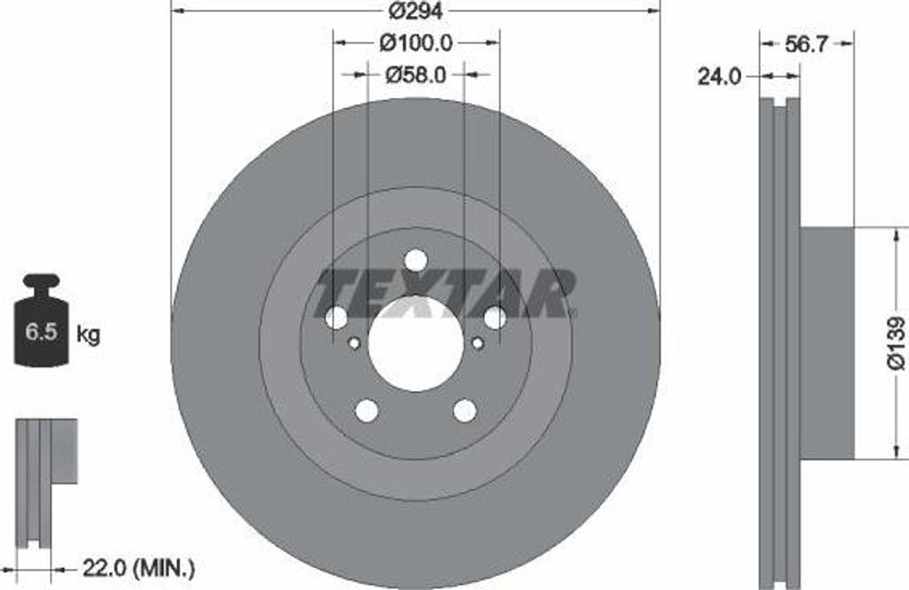 TEXTAR 92139500 Bremsscheibe OE 32006171 kompatibel mit GT 86
