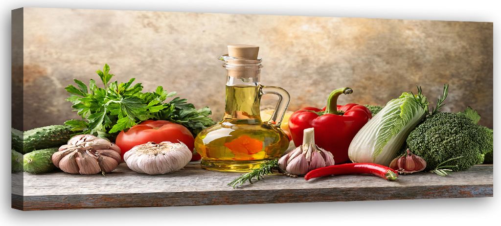 Leinwandbild Gemüse für die Küche 120x40 Feeby Bunt bild für die wand bereit zum aufhängen