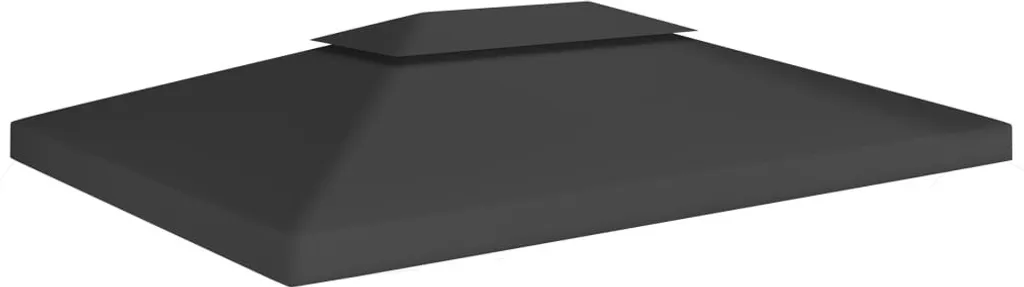 Telo Ricambio Gazebo 3x4 Nero con Camino | PVC 310 g/m² Professionale