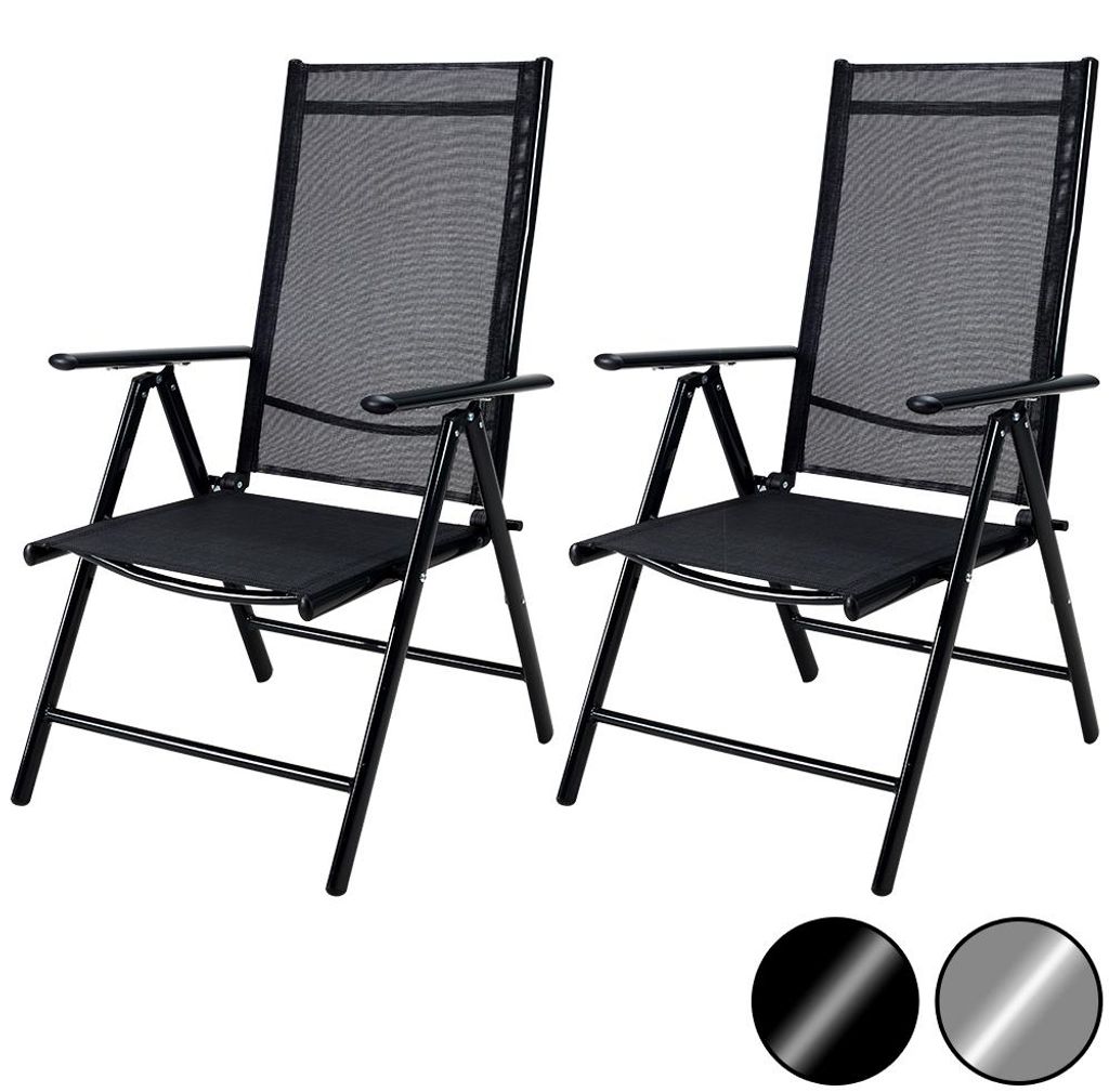 4x Chaises de jardin à dossier haut argent aluminium Image du produit 