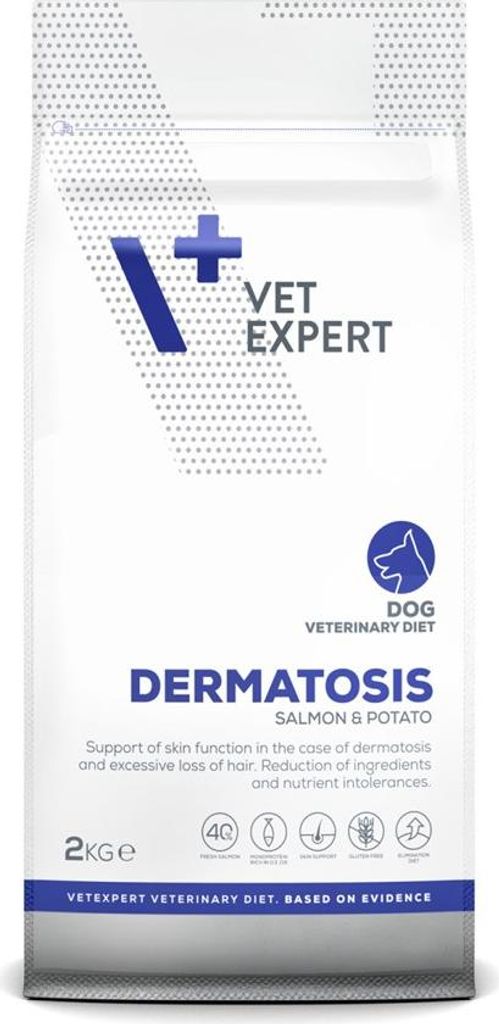 VET EXPERT Veterinary Diet Dermatitis Hond, Zalm & Productafbeelding 