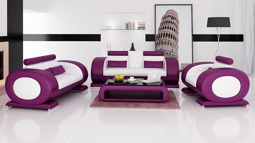 Sofa 3+2+1 Sitzer Leder Polster Couch 3tlg. JVmoebel