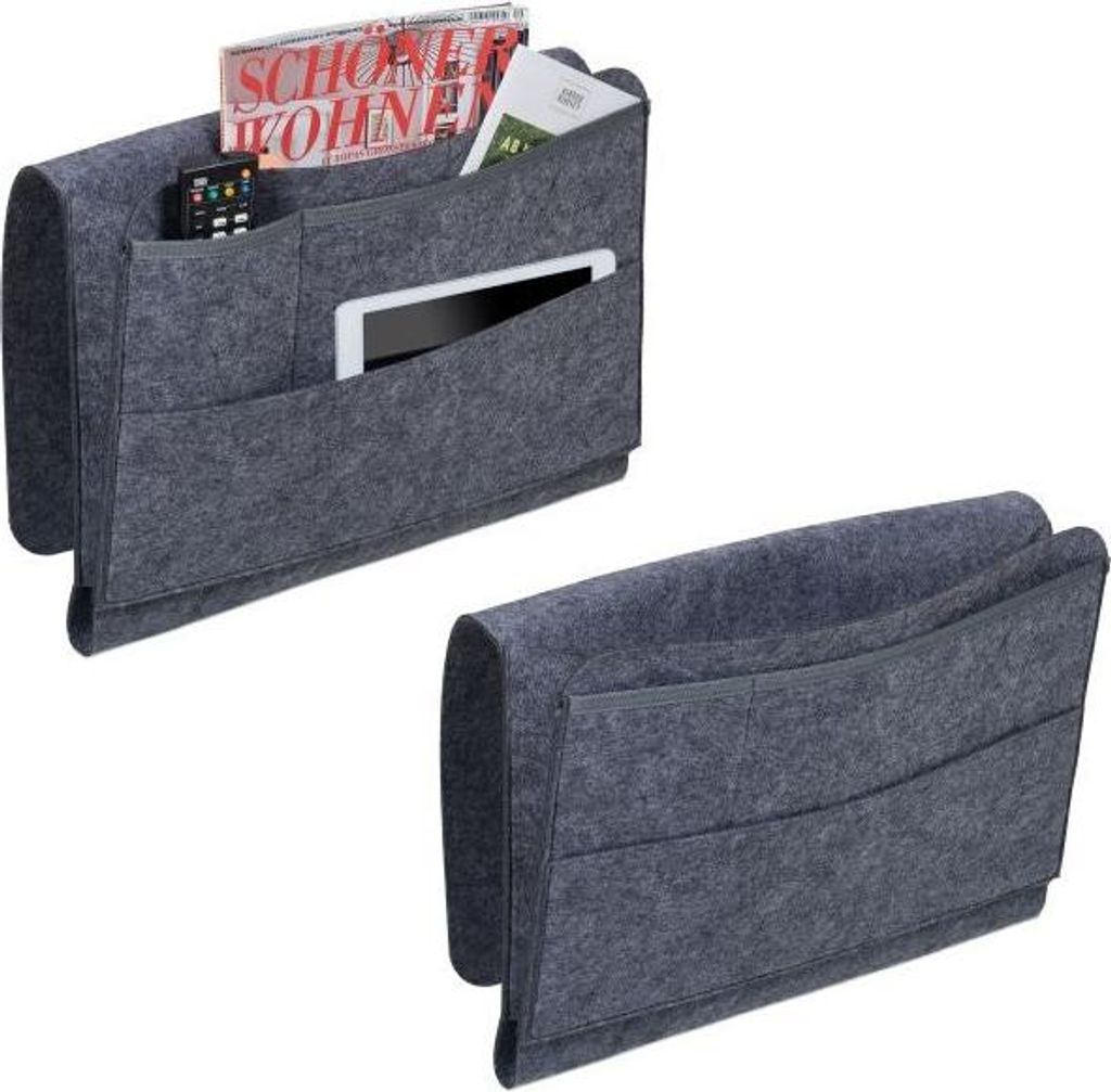 Betttasche mit 4 Fächern 2er Set