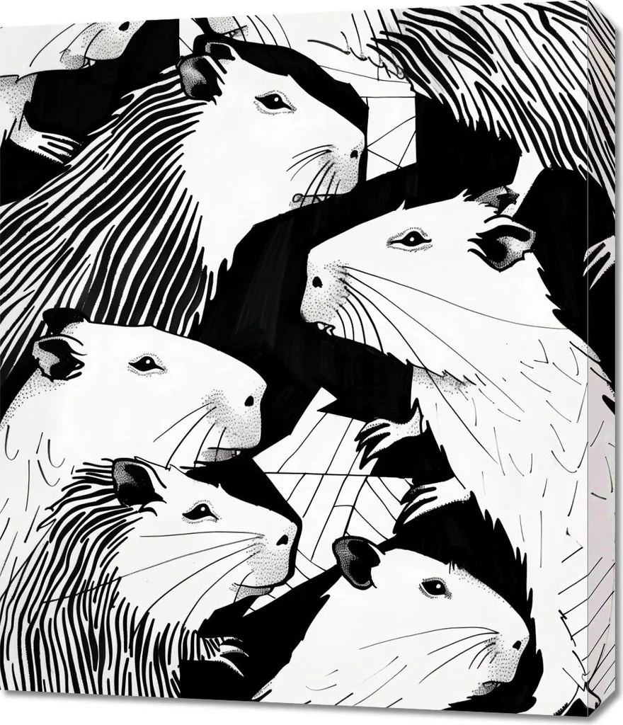 Image Marmottes Bavardes 60x70 cm - Impression Haute Définition Alpes