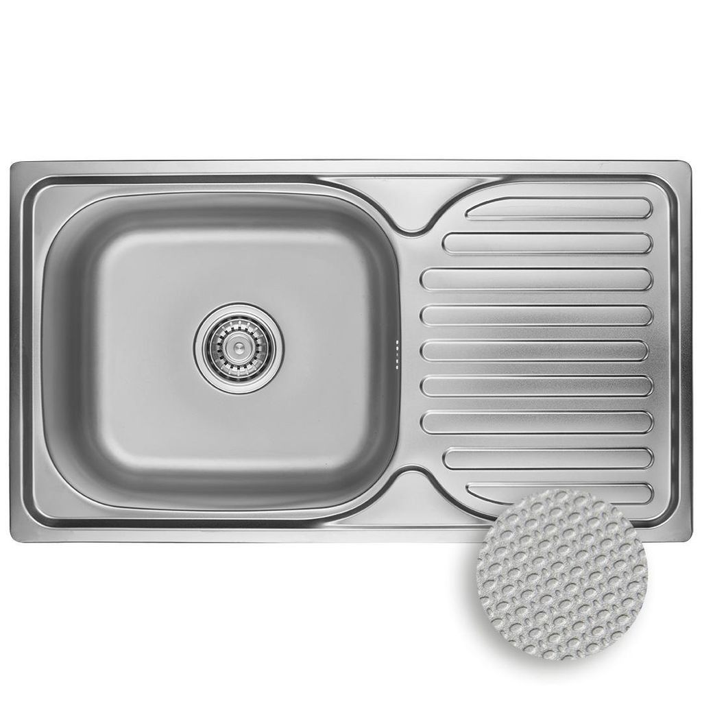 Edelstahl 1 Becken Küchenspüle Aufsatzspüle Spüle Spülbecken mit Abtropffläche