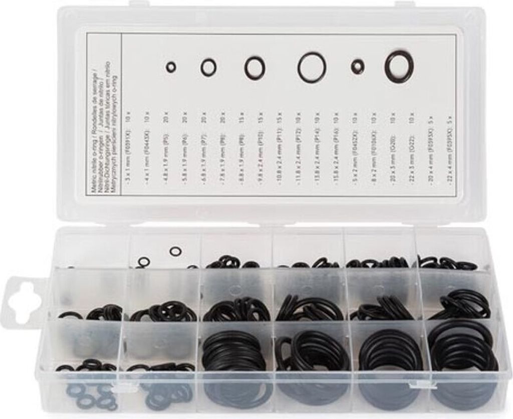 Toolland 225-teiliges O-Ring Set aus Nitrilkautschuk, 18 Produktbild 