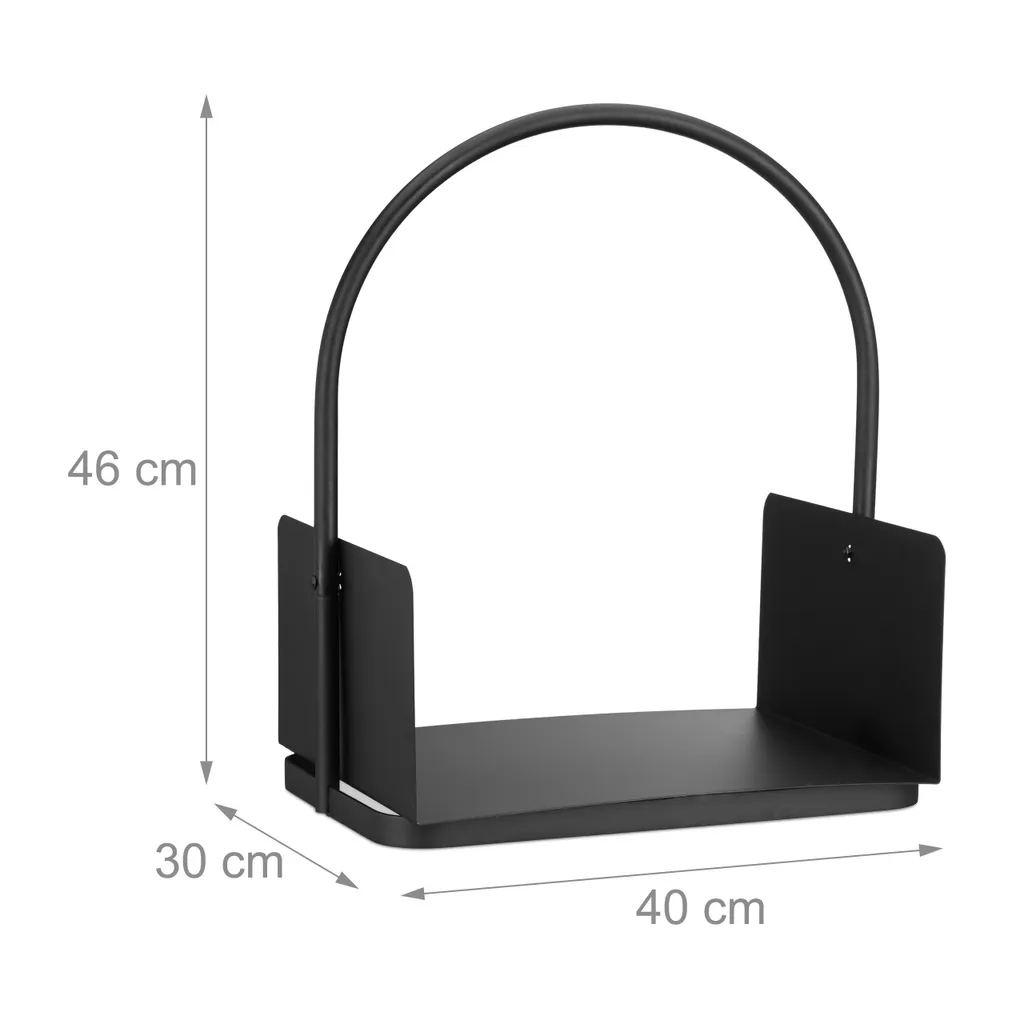 Set Camino Relaxdays 3 Pezzi | Accessori Acciaio Nero e Legno Offerta - 4