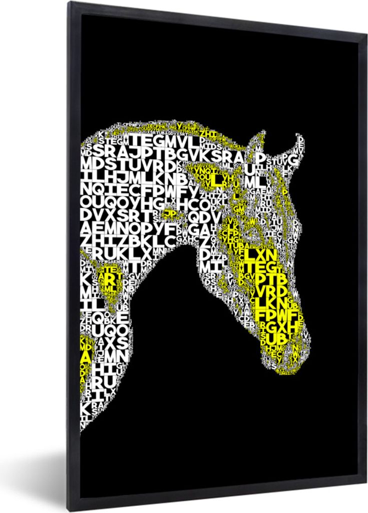 MuchoWow® MuchoWow® Gerahmtes Poster Pferd - Buchstaben - Produktbild 