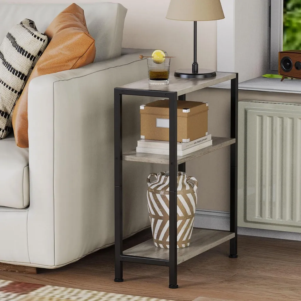 Petite Table Basse d'Appoint Vantimo Greige Multi-usage Style Industriel - 4