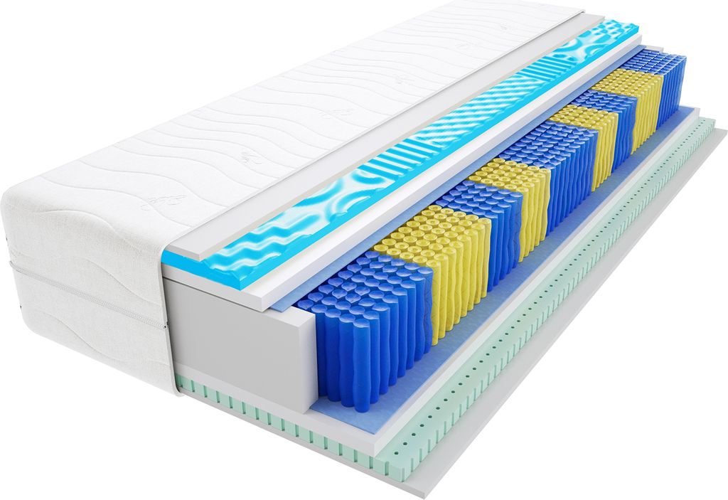 Matratze 70x140 cm Doppelmatratze, H3 Mittelfest Federkernmatratze, Taschenfederkernmatratze 21 cm Hoch Latex Profilierter Visco Memory Hypoallerge...