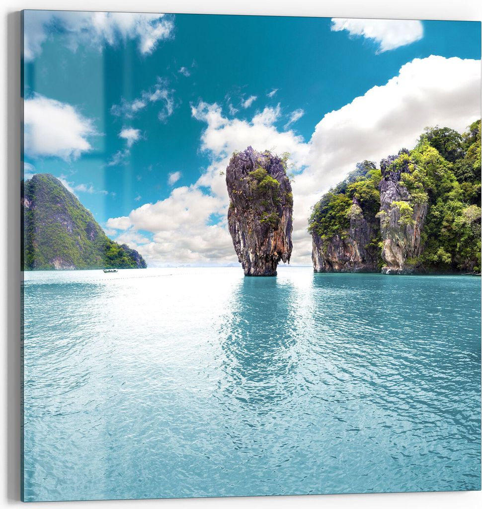 DEQORI Glasbild Acryl 50x50 cm 'Paradiesisches Thailand' Wandbild Bild modern Deko