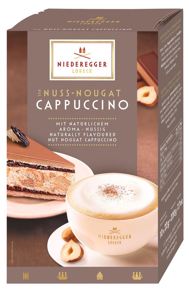 Niederegger Kaffeepulver Nuss Nougat Cappuccino 220g 10er Produktbild 