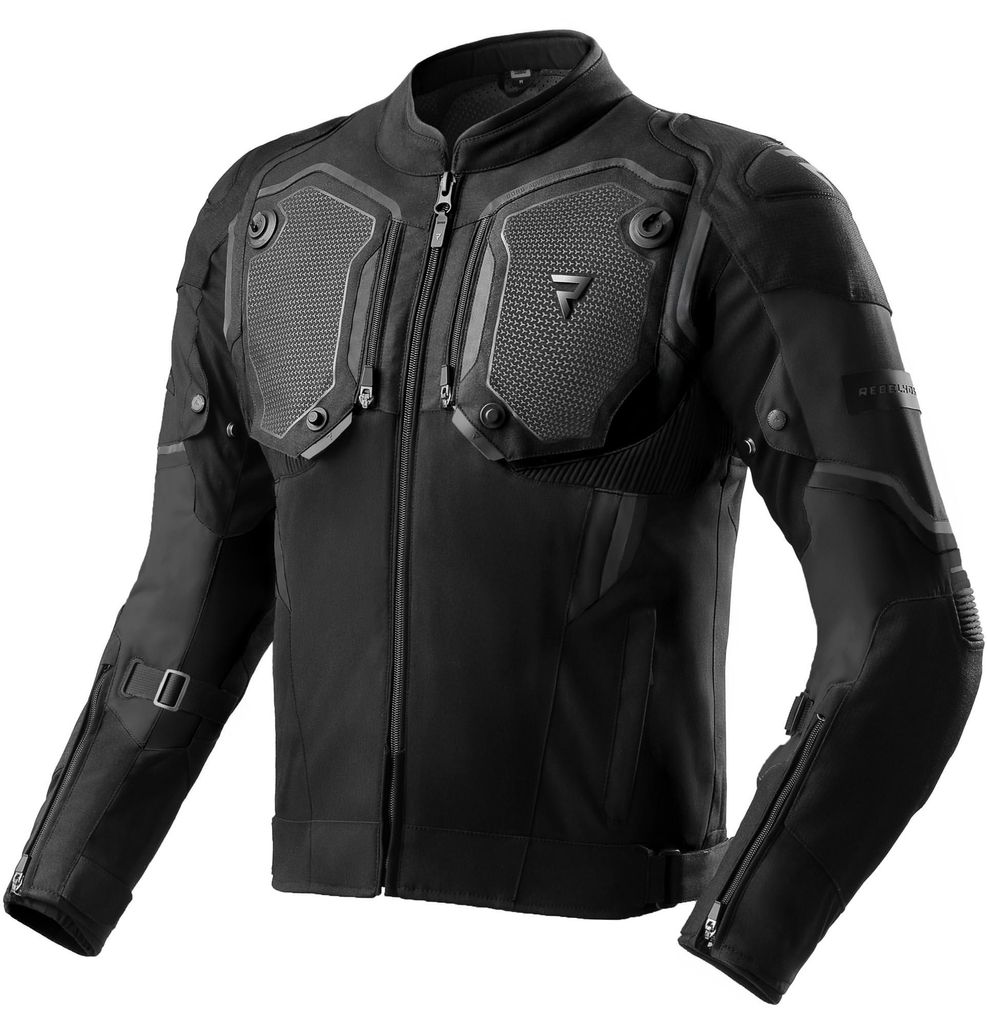 Rebelhorn Borg 2 wasserdichte Motorrad Textiljacke, schwarz, 2XL