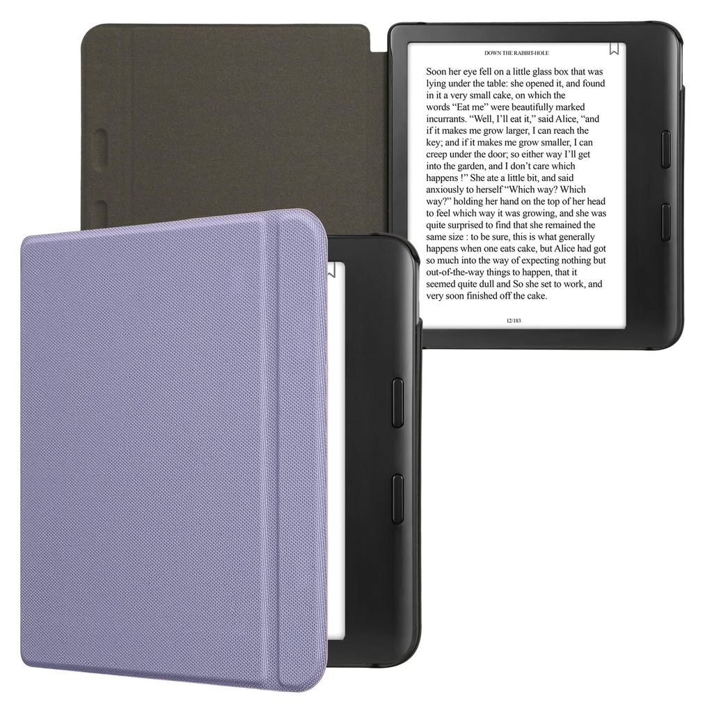 kwmobile Hülle kompatibel mit Kobo Kobo Libra Colour / Tolino Vision Color - Nylon eReader Schutzhülle Cover Case - Lavendel