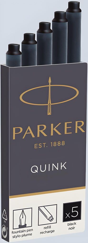Parker 1950402 Parker Tintenpatrone QUINK Schwarz 5 Stück Image du produit 