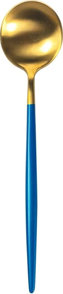 Lot de 12 cuillères à soupe en inox doré et bleu Kyoto pour la table