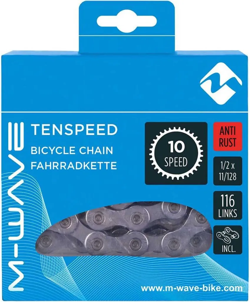 Chaîne VTT Anti-Corrosion Argent 116 Maillons pour Transmission Fluide