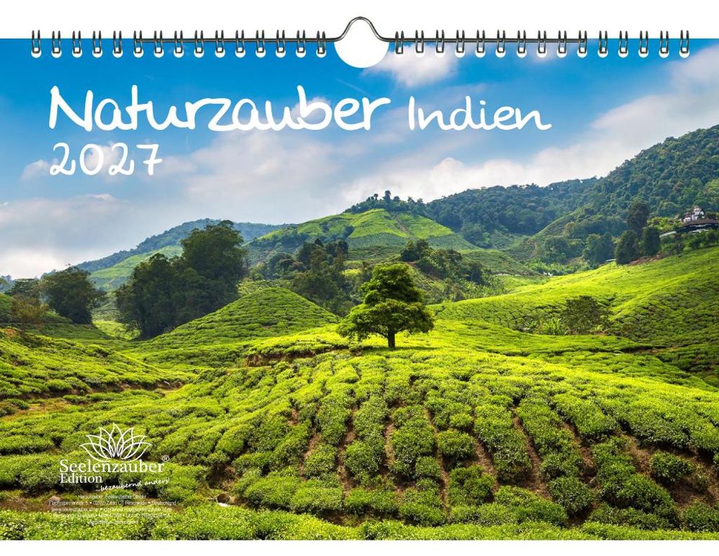 Naturzauber Indien DIN A4 Kalender für 2027 Reise Landschaft Natur Land Urlaub Strand - Seelenzauber