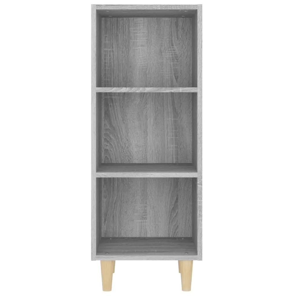 Credenza Con Ante In Vetro Grigio Sonoma, 35x37x142 Cm, 4 Scomparti, Legno Multistrato, Mobile Per Soggiorno Con Fissaggio A Parete