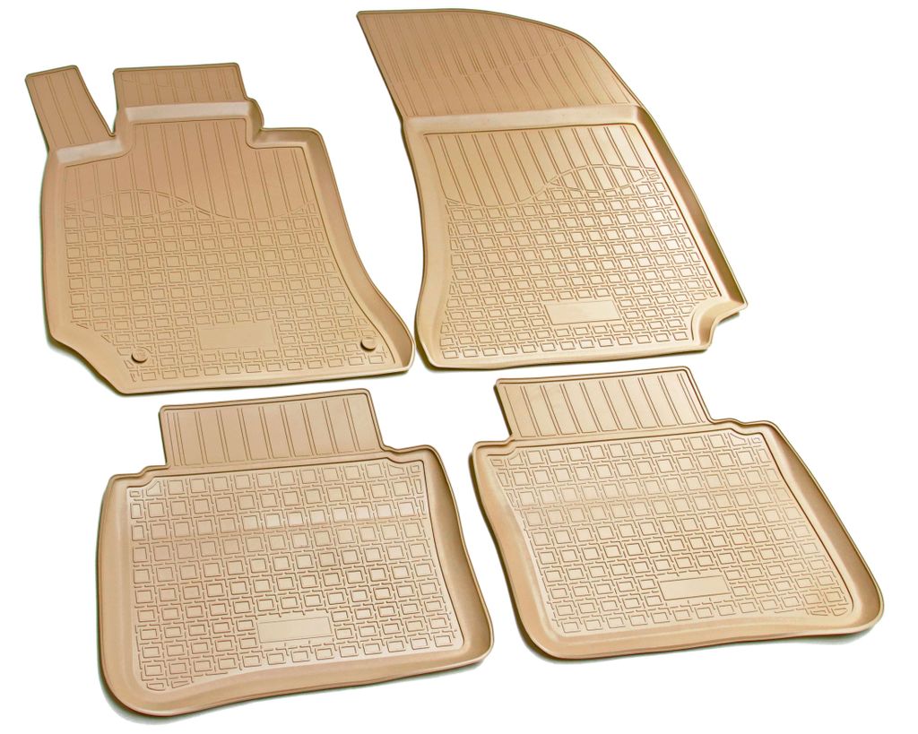 Gummi Fußmatten für Mercedes E-Klasse W212, S212 | 2009-2016 | beige mit Rand