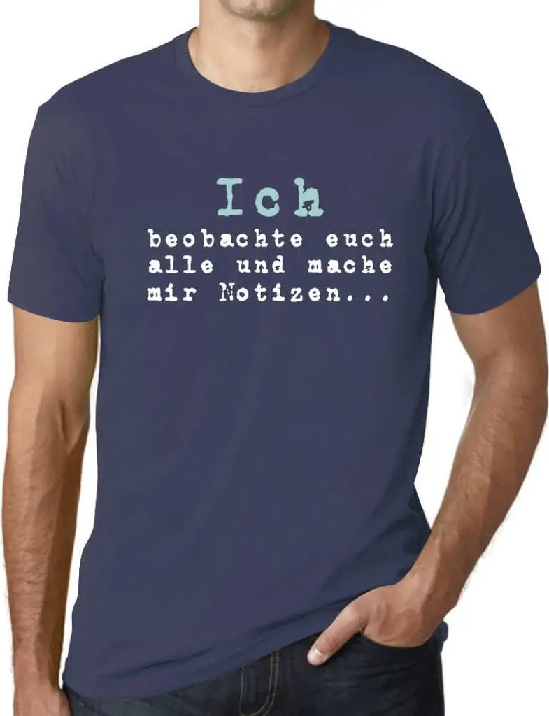 Herren Grafik T-Shirt Ich Beobachte Euch Alle Und Mache Mir Notizen Öko-Verantwortlich Vintage Jahrgang Kurzarm Lustige Druck Geburtstag Geschenk ...
