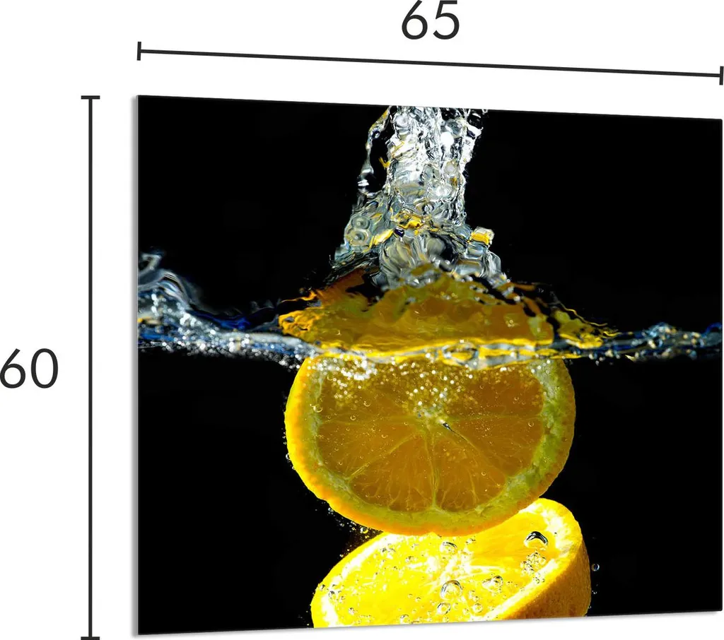Protezione Vetro Cucina 65x60 Limone: Vetro Temperato Antigraffio - 2