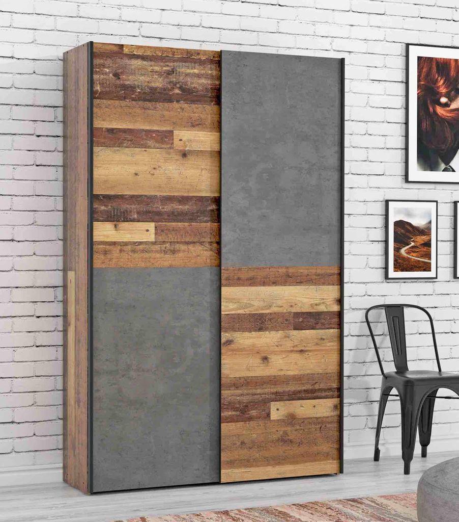 Kleiderschrank Mehrzweckschrank OZZULA Old Wood Vintage und Produktbild 