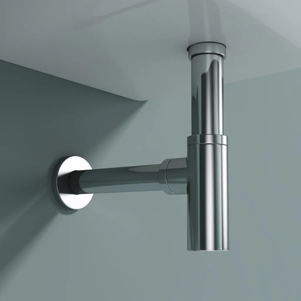 Siphon de Lavabo doporro S05 en Laiton Chromé Design Rond pour Vasque