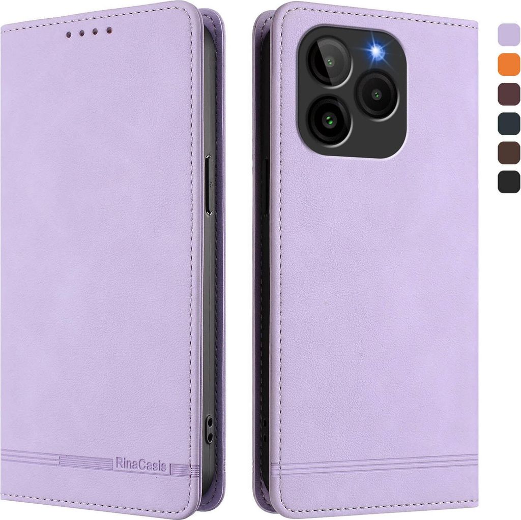 Hülle für BLU Bold K10/BlU G54 , Retro Kunstleder Ständer Klapphülle mit Kartenfächer und Magnetische Violett