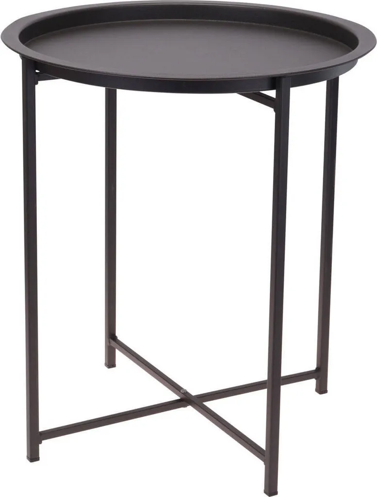 Petite table ronde ProGarden gris mat : gain de place extérieur