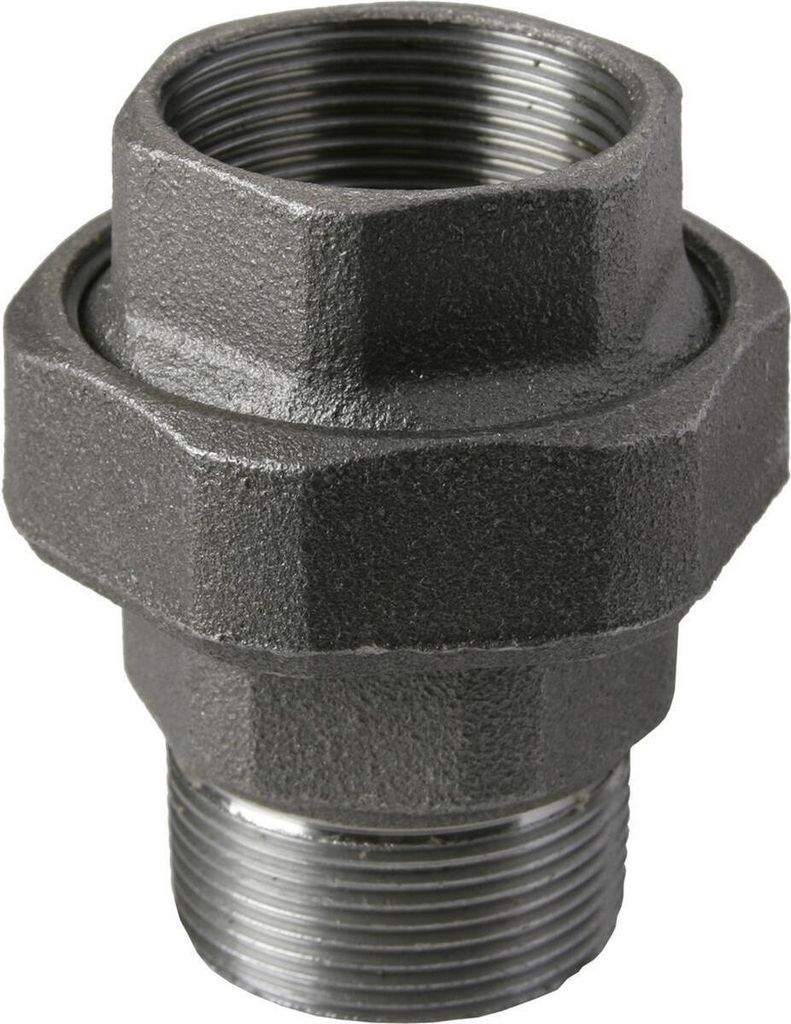 Temperguss Verschraubung Nr. 341 schwarz, I/A, mit Kegeldichtung, 1 1/4