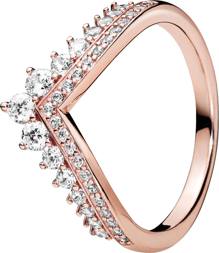 PANDORA Ring 187736CZ Princess Wishbone ROSE Metall Produktbild 