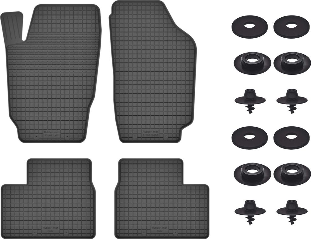 Gummimatten Mit Stoppern Für: Peugeot 206 (1998-2010) Schwarz Set