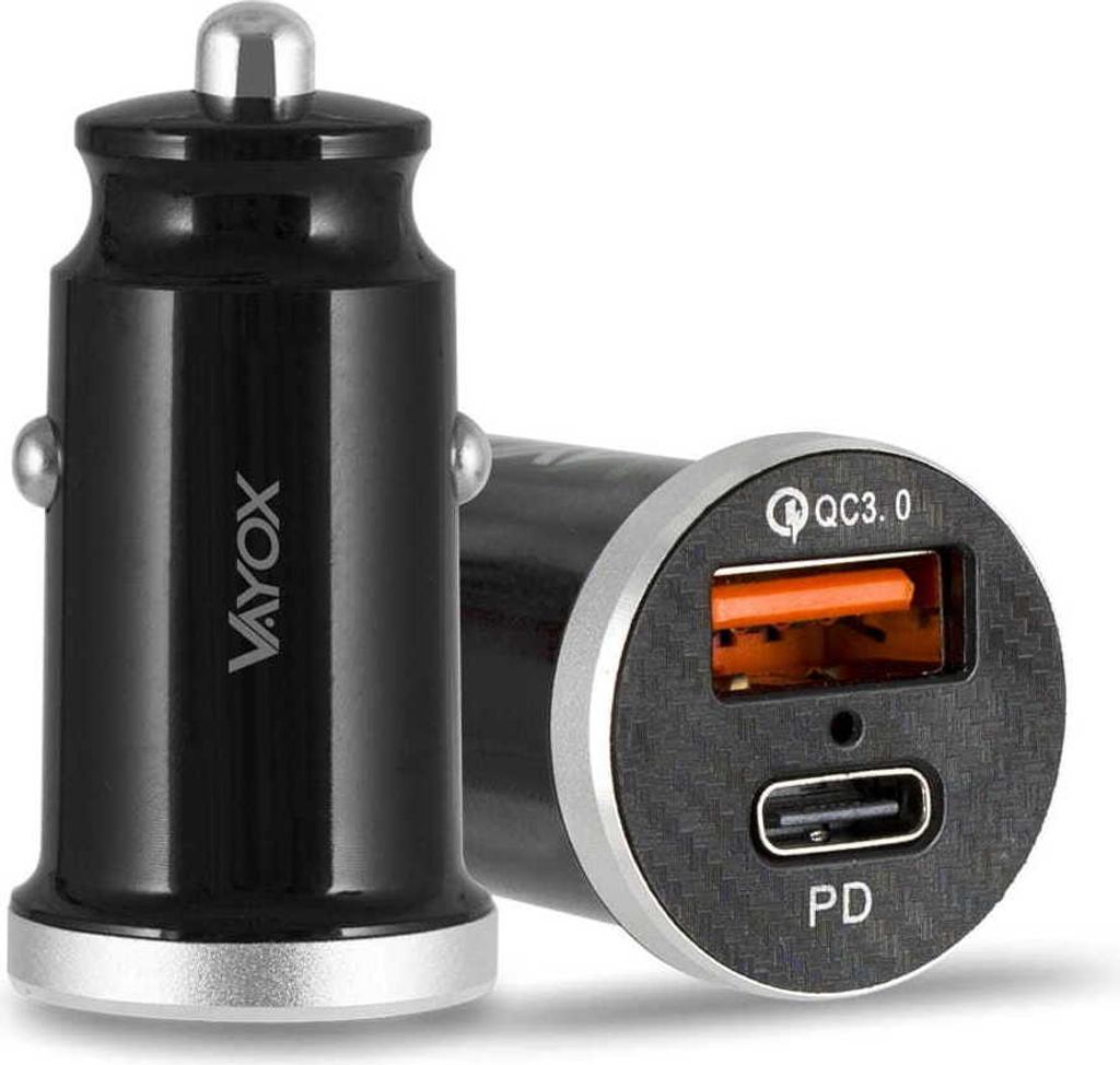 Vayox Autoladegerät VA0034 | QuickCharge 3.0 | PD (USB-C) | Schwarz