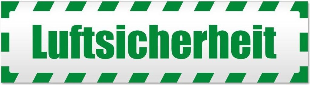 Kiwistar Luftsicherheit gestreift Magnetschild Schild magnetisch - 45cm Grün - Magnetfolie für Auto PKW Kfz