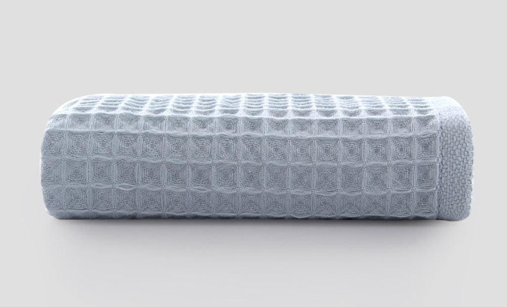 Baumwolle Waffel Gesichtstuch Adult Soft Absorbent Gesichtstuch 34*74cm Blau