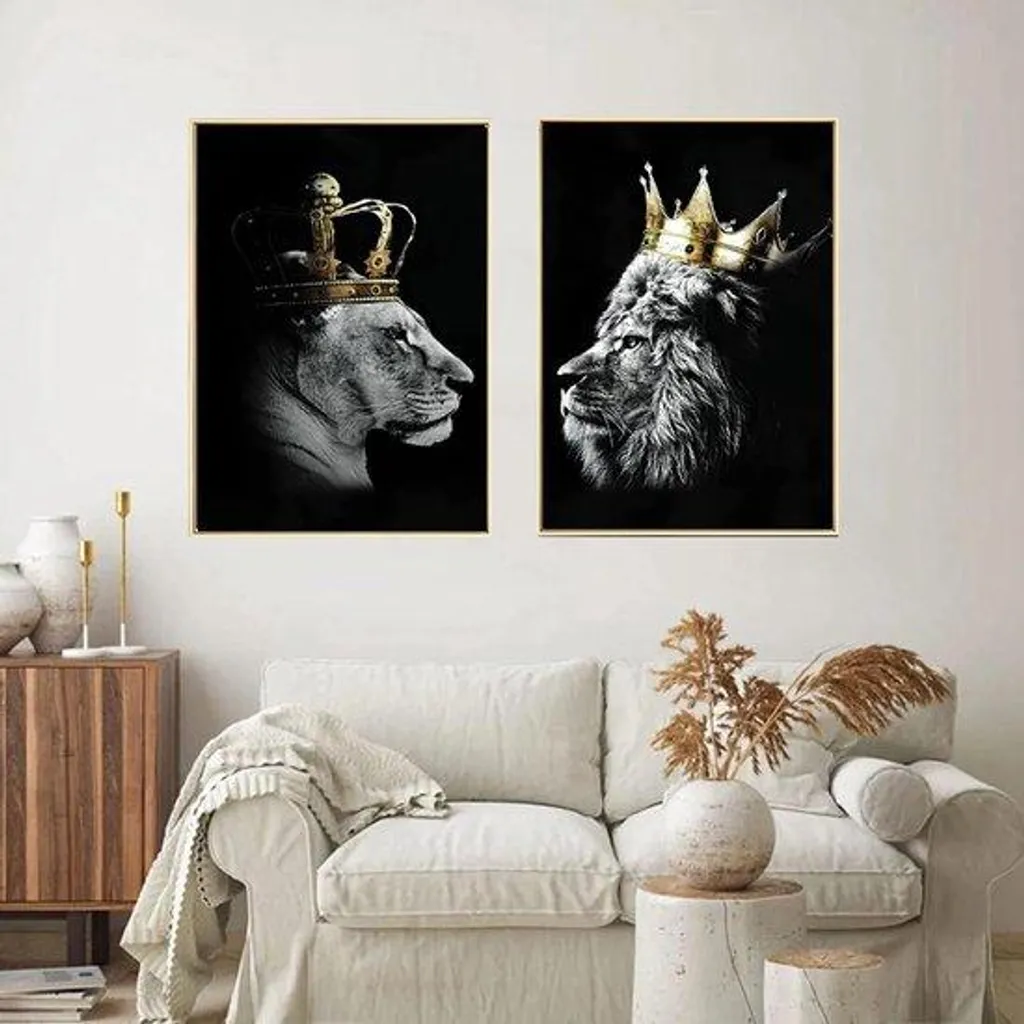 Set de 2 affiches noir et blanc modernes 40x60 cm impression de qualité