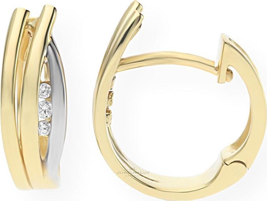JuwelmaLux Creolen in 333 Gold und Weißgold mit Zirkonia JL20-06-0507