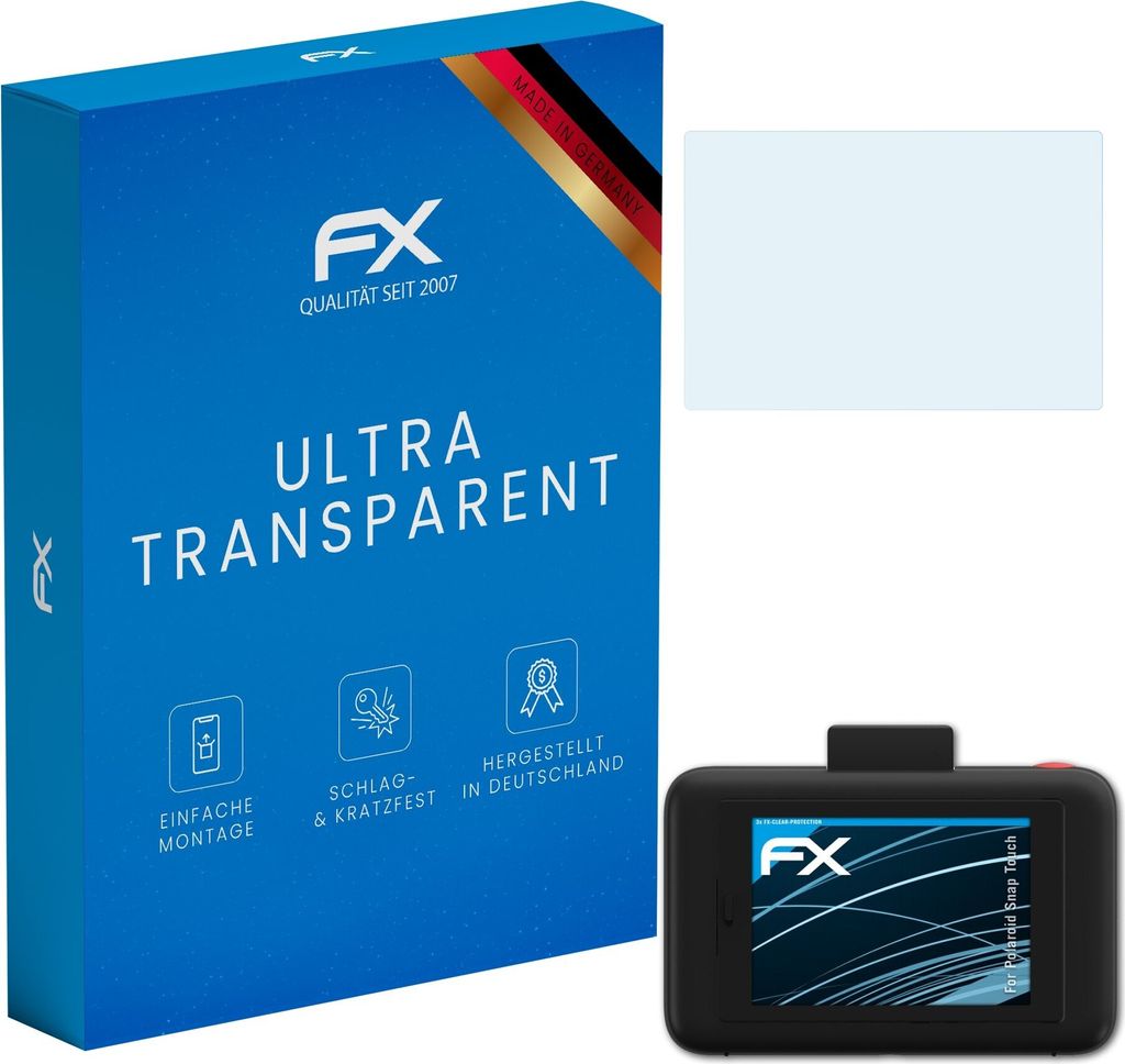 atFoliX FX-Clear 3x Schutzfolie kompatibel mit Polaroid Snap Touch Displayschutzfolie
