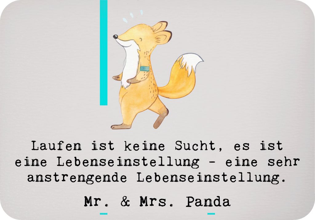 Mr. & Mrs. Panda Kühlschrankmagnet Laufen Lebensstil - Grau Pastell - Geschenk, Sportler Geschenke, haftmagnet, Teamsport, natur genießen, wandma...