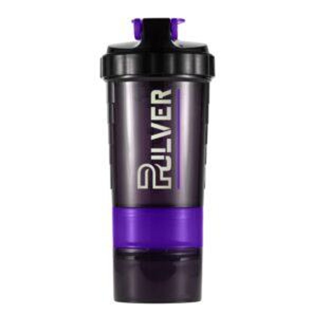 Pulver protein shaker mit pulverfach & Spiralmischer - 500ML | Lila Auslaufsicherer & BPA-freier Kunststoff eiweiß shaker für Fitness&Fitnessst...