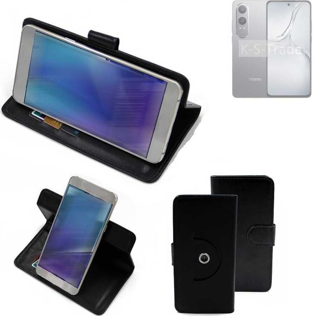K-S-Trade Case Schutzhülle Handyhülle kompatibel mit Oppo K12x Flipcase Smartphone Cover Handy Schutz Tasche Klapphülle Walletcase schwarz (1x)