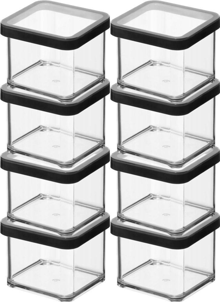 Rotho Contenitore Acciaio Set Di 5 Contenitori Per Alimenti Rotho Loft - Plastica Trasparente Senza BPA, Lavabili In Lavastoviglie, Chiusura Ermetica Contenitori Senza BPA