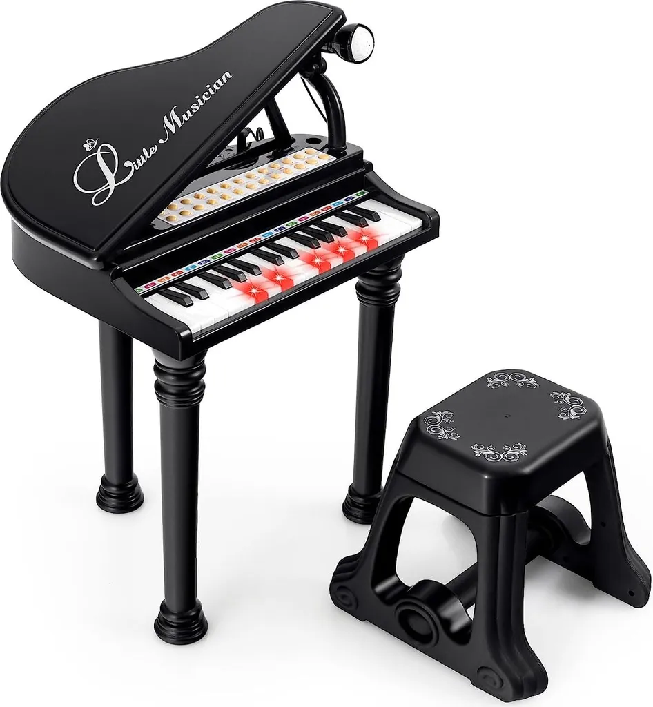 Clavier Piano Enfant Éducatif : Apprendre la Musique en s'Amusant Noir