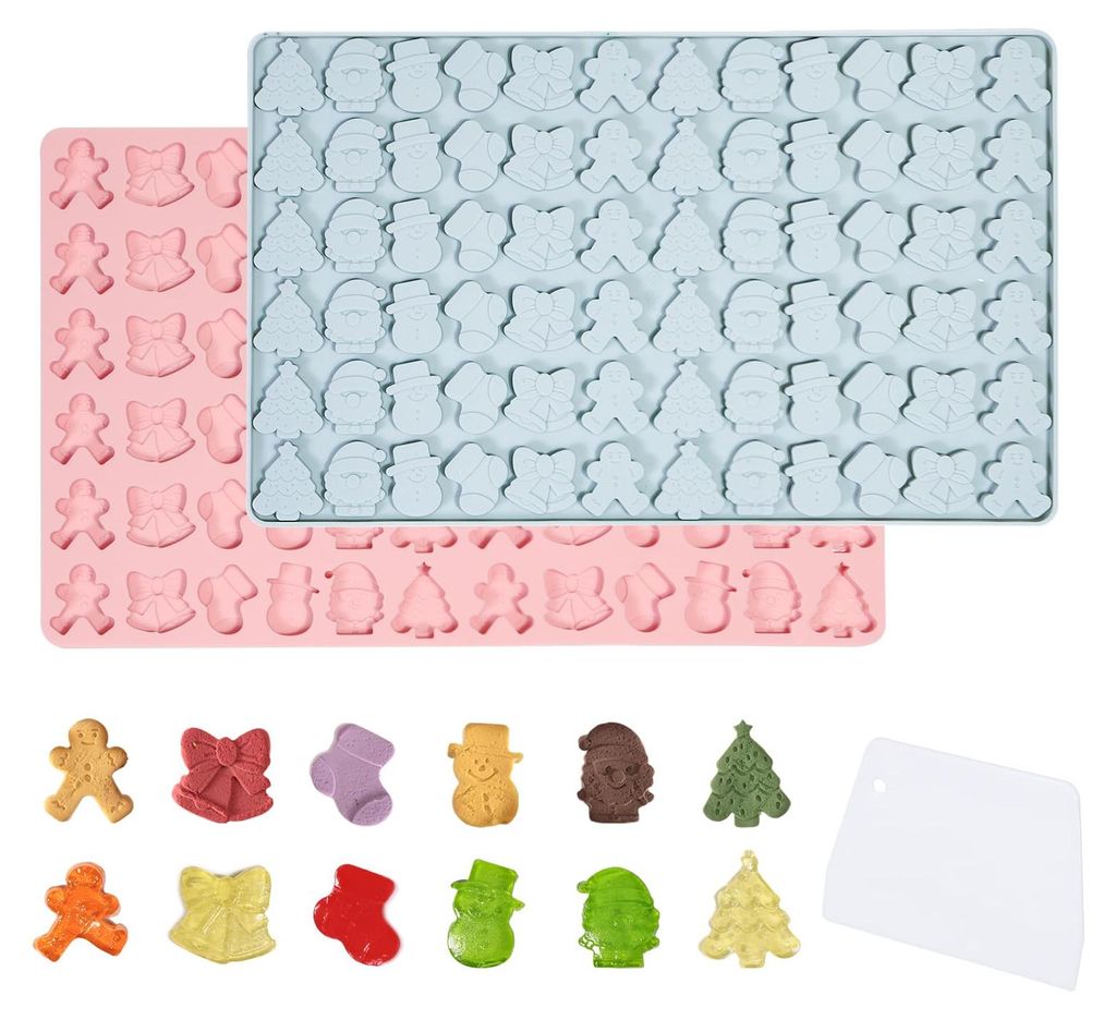 Silikon-Weihnachtsform, 2 Stück, 6 Motive, BPA-frei