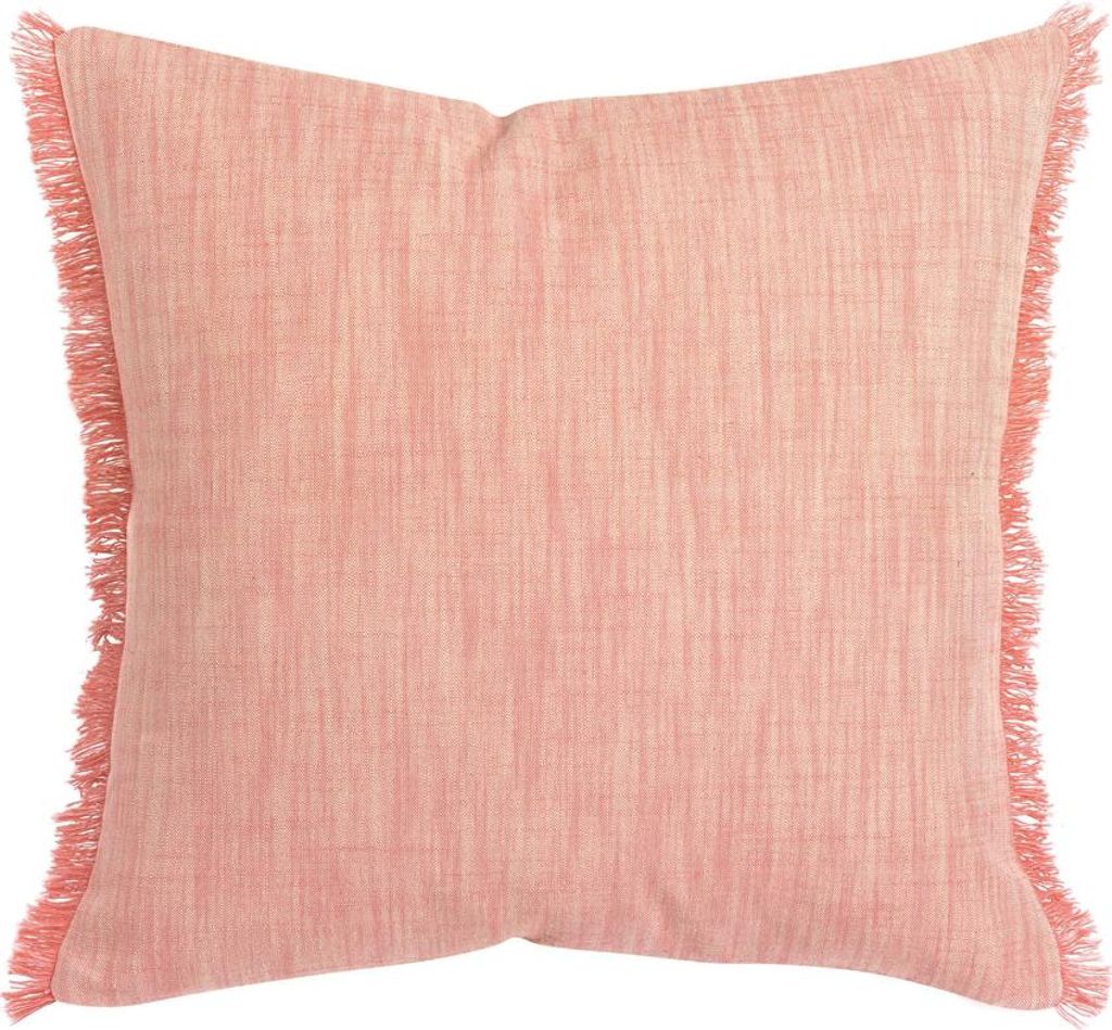 Winkler Kissenhülle JET 45 x 45 cm mit Fransen 100% Baumwolle einfarbig , Farbauswahl::papaya