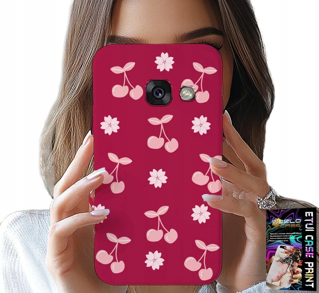 Custodia Samsung A5 2017 Ciliegie Maroon con Pellicola | Protezione Top