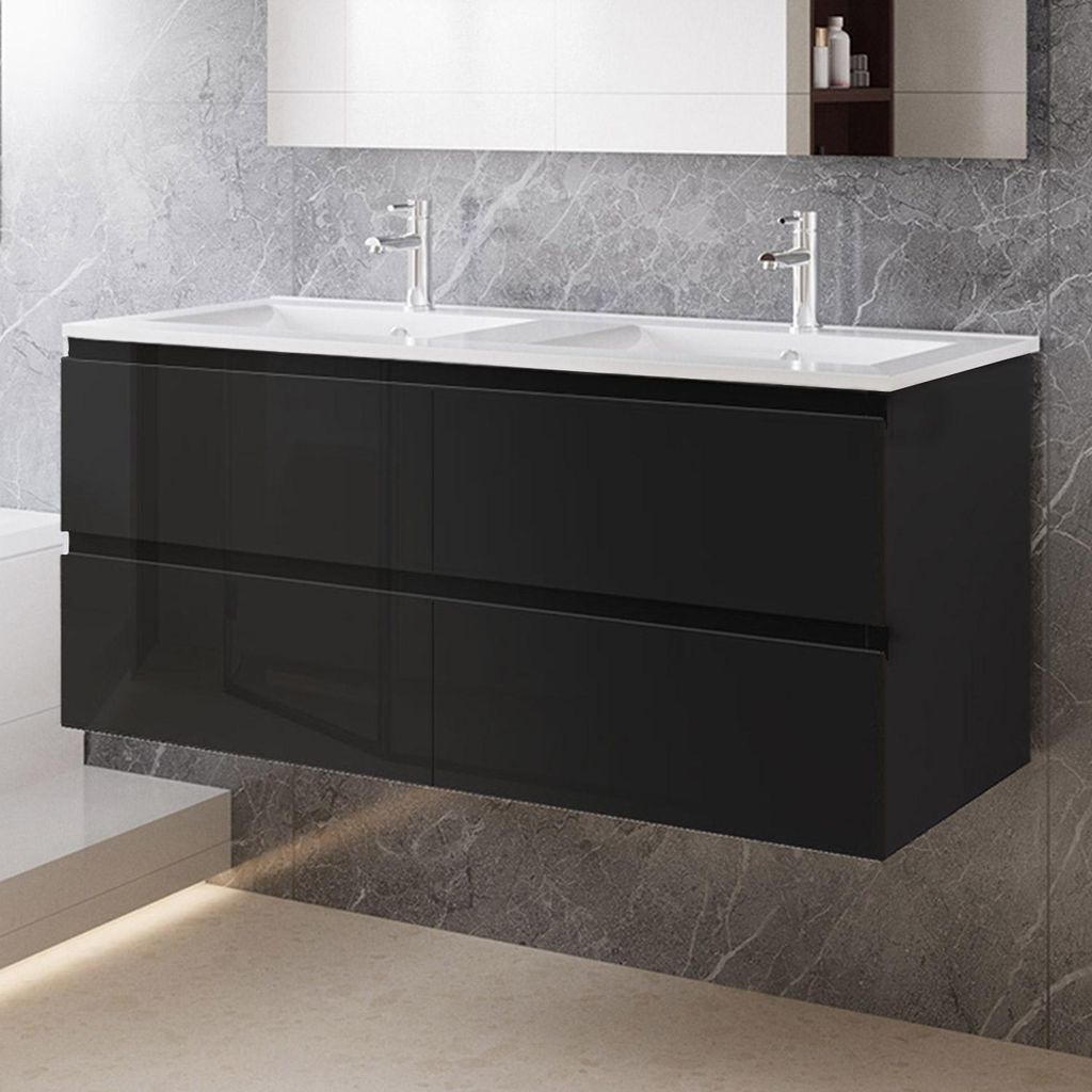 120 cm Badmöbel-Set Unterschrank mit dünn Keramik Produktbild 