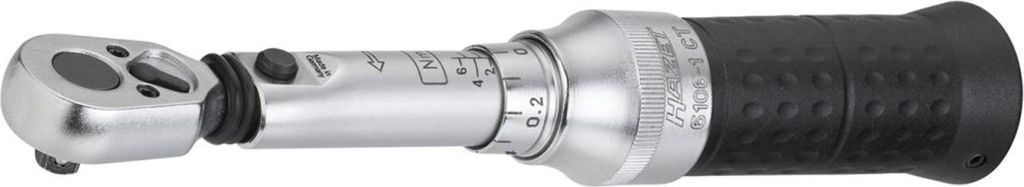 HAZET 6106-1CT, Klick-Drehmomentschlüssel, Kg-m, Mechanisch, 1/4", 6.3 mm, 1 - 6 Nm