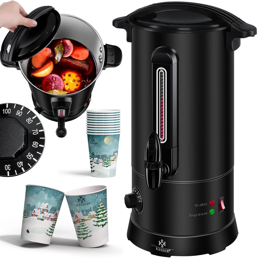 KESSER® Glühweinkessel 10L Edelstahl Inkl. 10x Becher Produktbild 